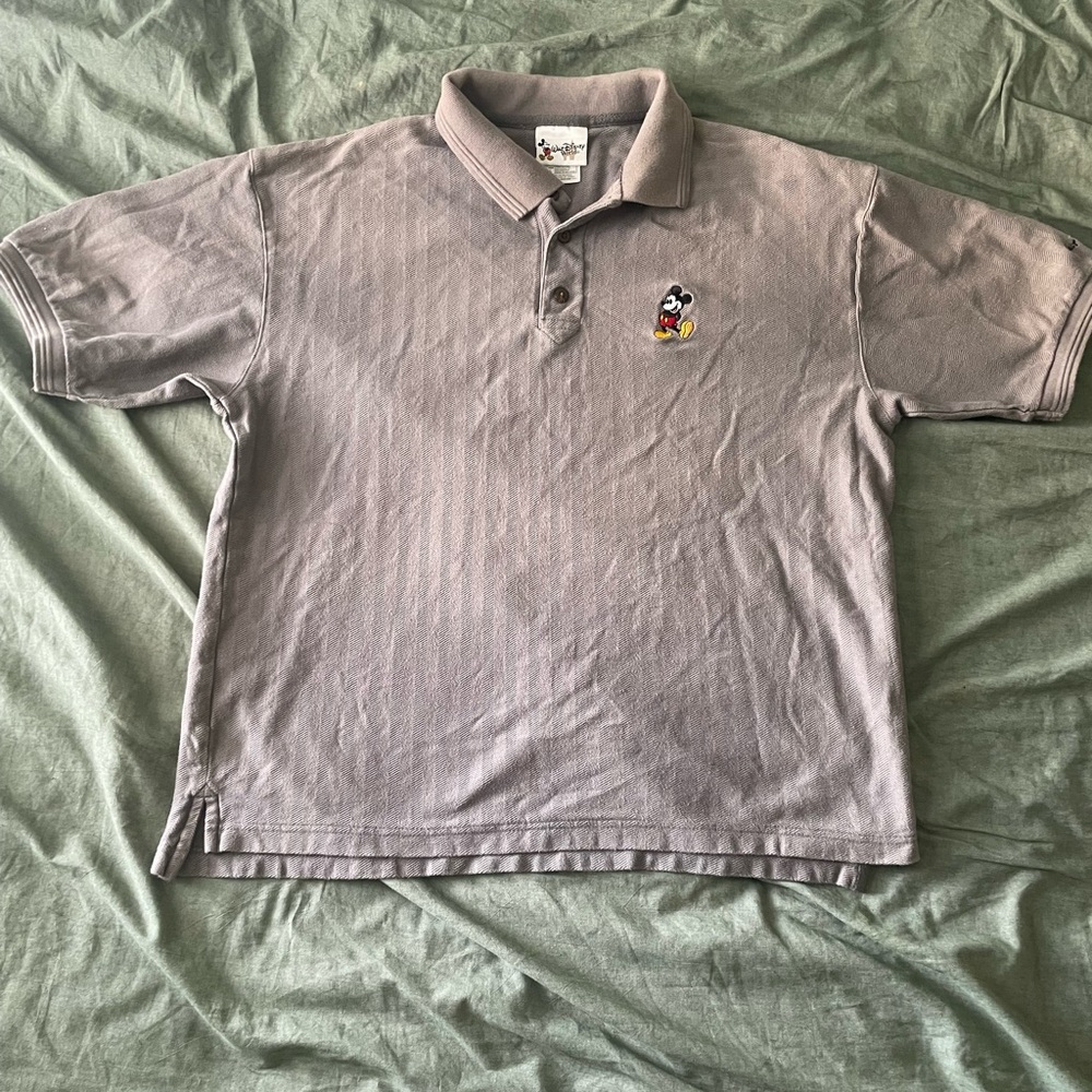 Walt Disney World Mickey Mouse Embroidery Men’s Large Gray Polo